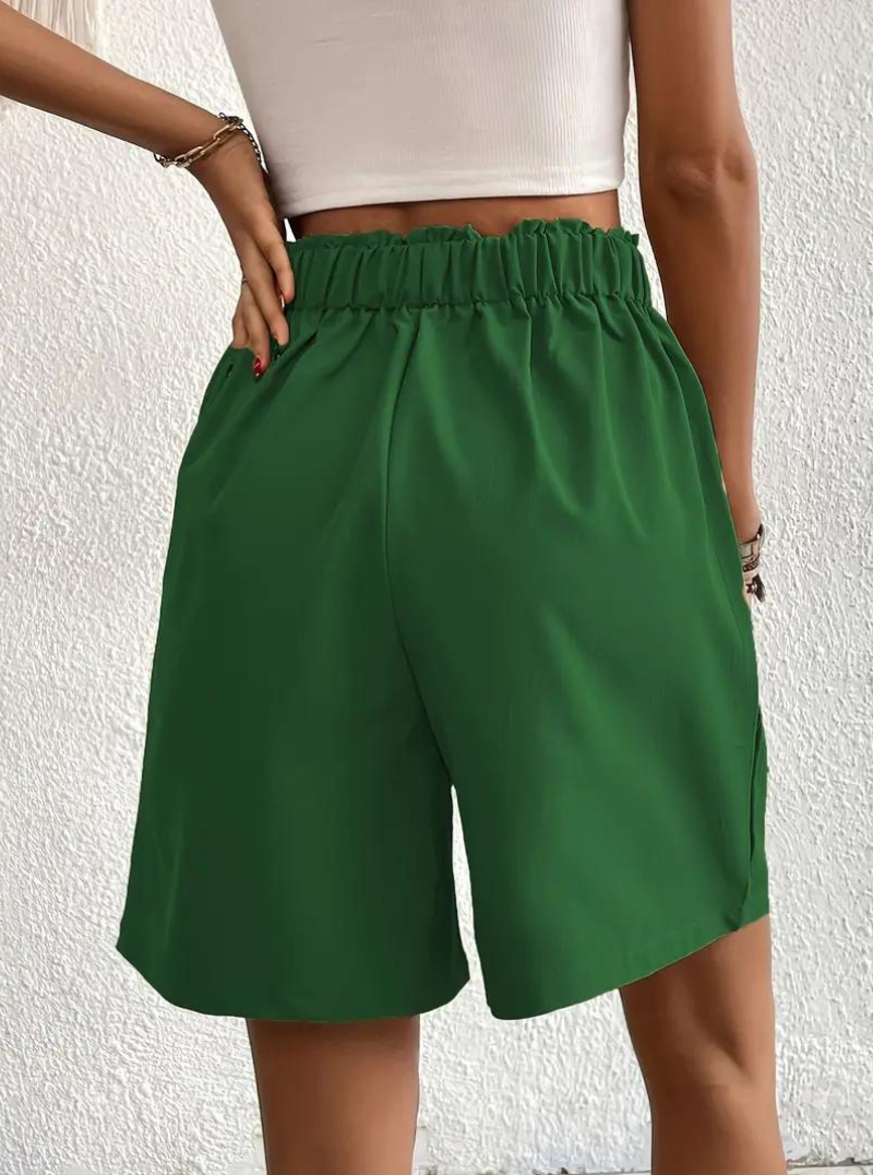 Women's Shorts – High-Waisted, Pleated Front, Functional Pockets, Versatile Style-82558-7cb544e8-8354-423c-9cb5-1ab5d946d59c