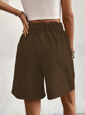 Women's Shorts – High-Waisted, Pleated Front, Functional Pockets, Versatile Style-82558-7dc3d4f2-6dcf-434c-b8e6-b0e910d29eb8