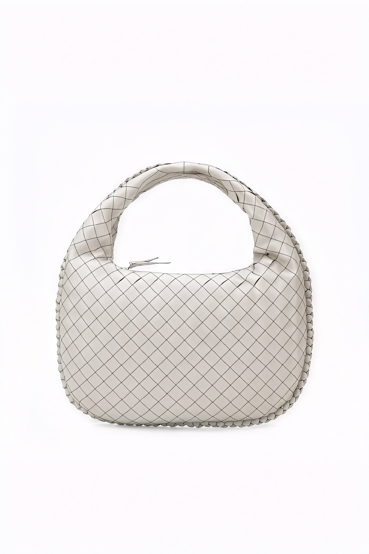 Women's Leather Handbag – Woven Intrecciato, Braided Handle, Crescent Shape-80030-eb7a12d6-951d-46b3-b1bc-5d6ef7179b01