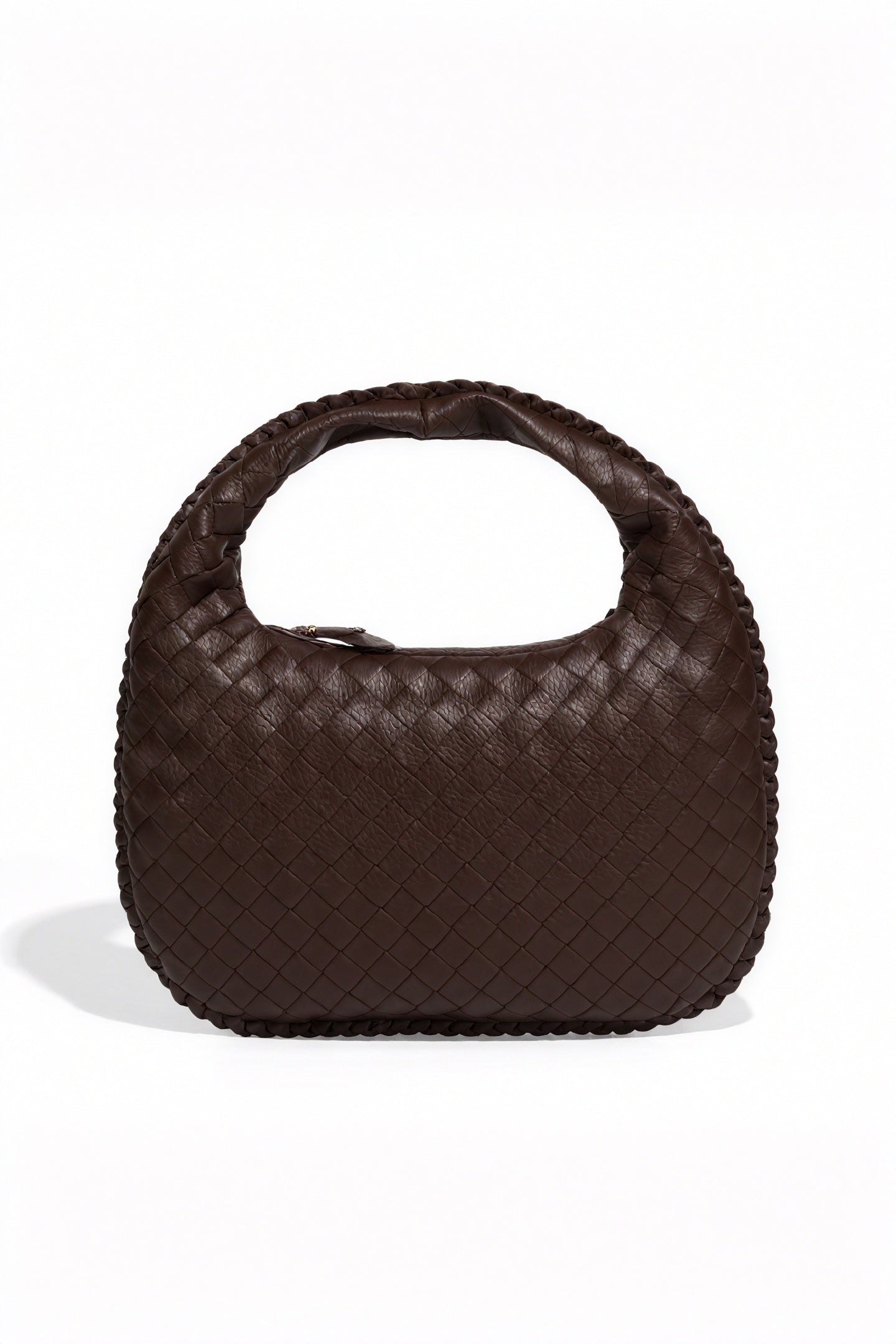 Women's Leather Handbag – Woven Intrecciato, Braided Handle, Crescent Shape-80030-a2679ce6-ad5d-467c-b2d0-511e8fb2ae53
