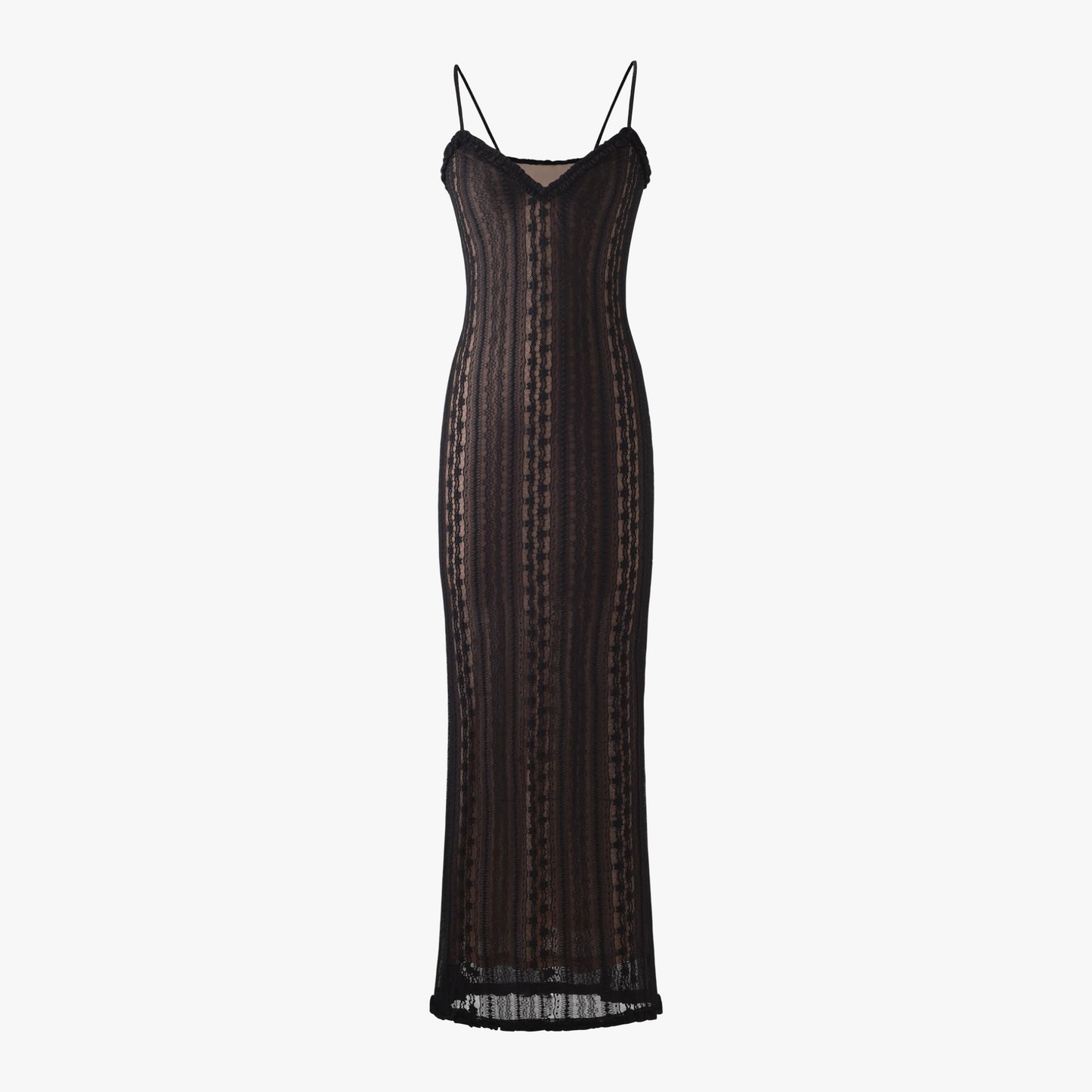 Women's Sheer Maxi Dress – V-Neck, Matching Bolero, Black/White-80915-4133e07b-0978-44cf-96d8-ab1315b6771c