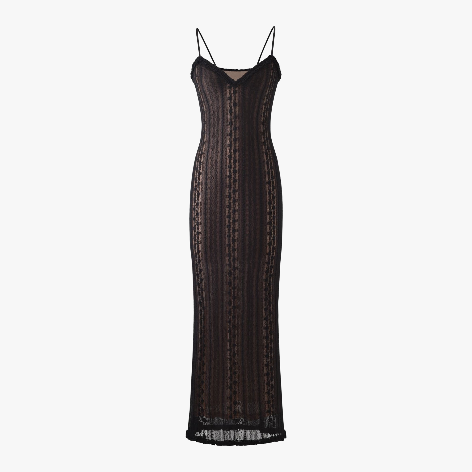 Women's Sheer Maxi Dress – V-Neck, Matching Bolero, Black/White-80915-4133e07b-0978-44cf-96d8-ab1315b6771c