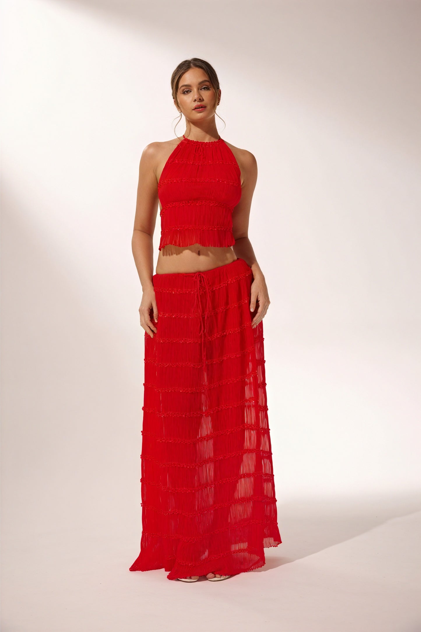 Women's Red Halter Crop Top – Textured Bohemian Style-80954-4517a7e9-2c55-40e2-b0c7-cda1c6692311