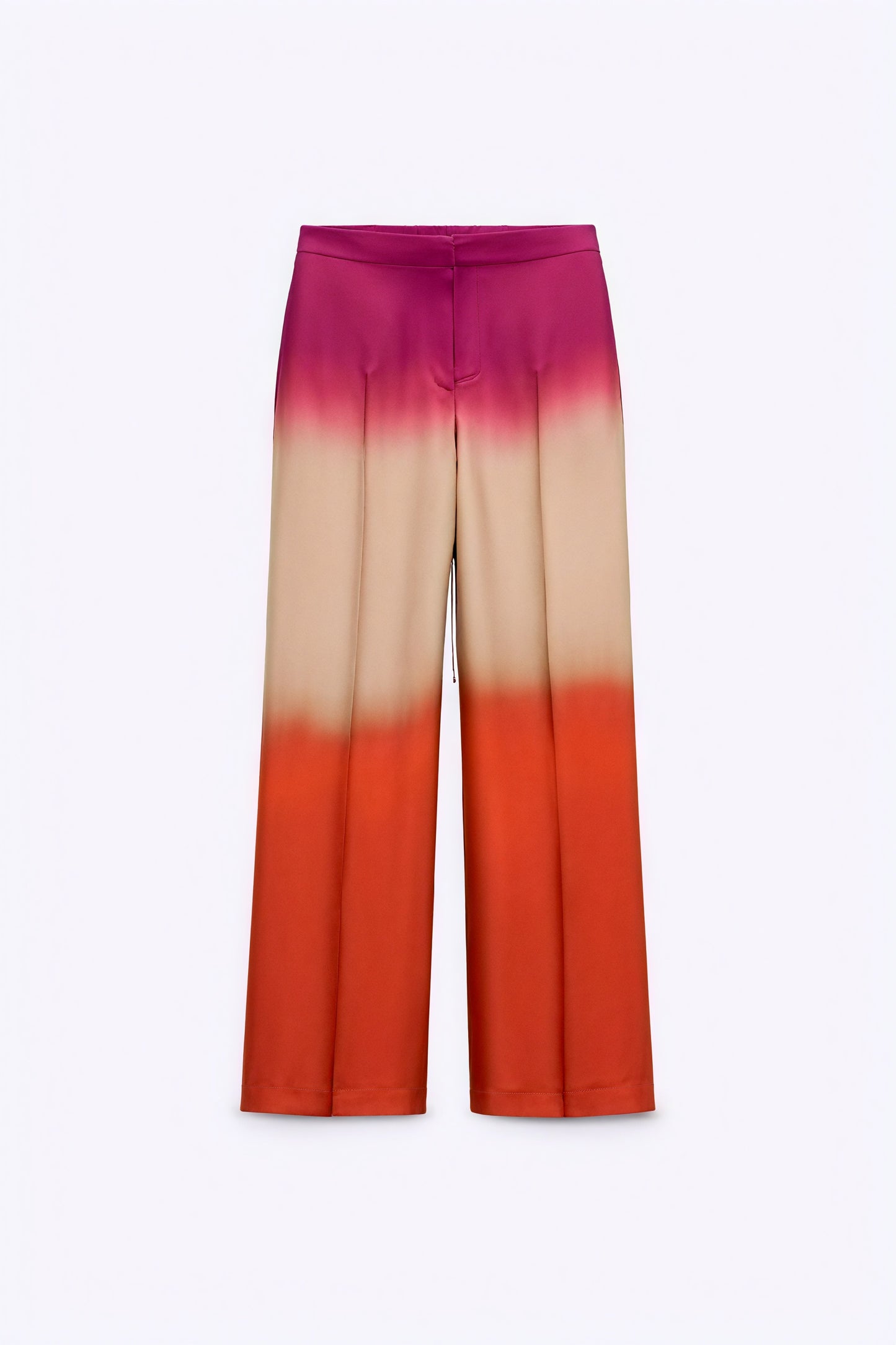 Women's Satin Ombre Wide-Leg Suit Red Orange Gradient Collared Button-Down-80965-1a5bd4f4-1298-432f-aa5c-79fc3c2294e8