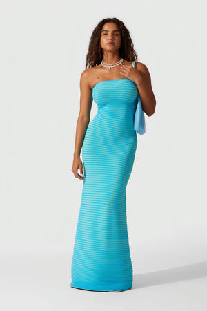 Women's Strapless Ribbed Knit Striped Midi Maxi Dress - Modern Minimalist Style-81016-a3518006-43f4-4f96-a1d0-da9302a0212c