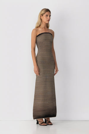 Women's Strapless Ribbed Knit Striped Midi Maxi Dress - Modern Minimalist Style-81016-a42c2e61-1ef4-4791-8ee9-0ba8c13ec63c