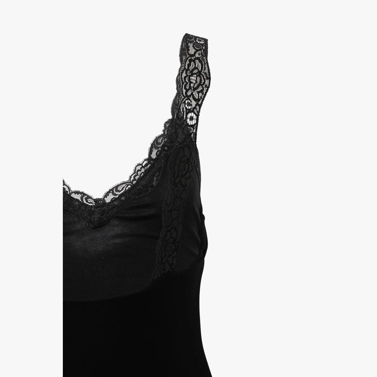 Women's Maxi Dress - Black Bodice, Cream Layered Skirt, Lace Trim, Spaghetti Straps-81026-106abfdb-657c-4fb4-994e-922afab292ff