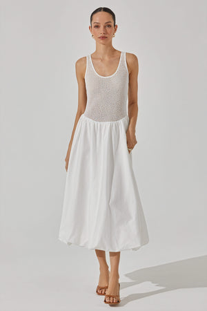 Women's White Midi Dress – Textured Bodice, Sleeveless, Flowing Silhouette-81050-e7dd4d7f-6357-4d14-8227-a076294d02c0