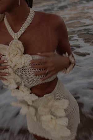 Women's Off-White Crochet Halter Floral Two-Piece Dress Set-81063-3b29fa00-9701-4bcf-9337-75911891b34c