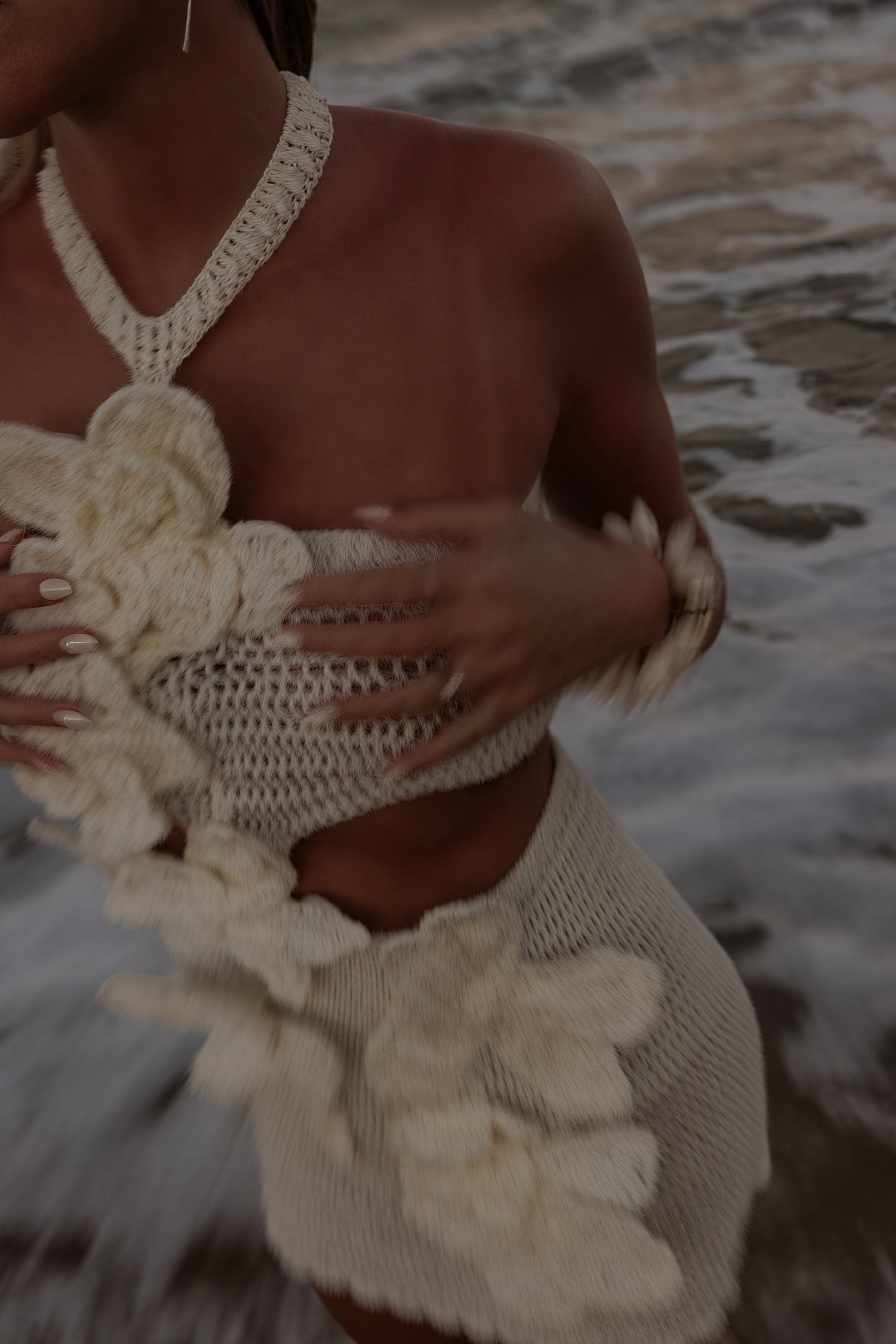 Women's Off-White Crochet Halter Floral Two-Piece Dress Set-81063-3b29fa00-9701-4bcf-9337-75911891b34c