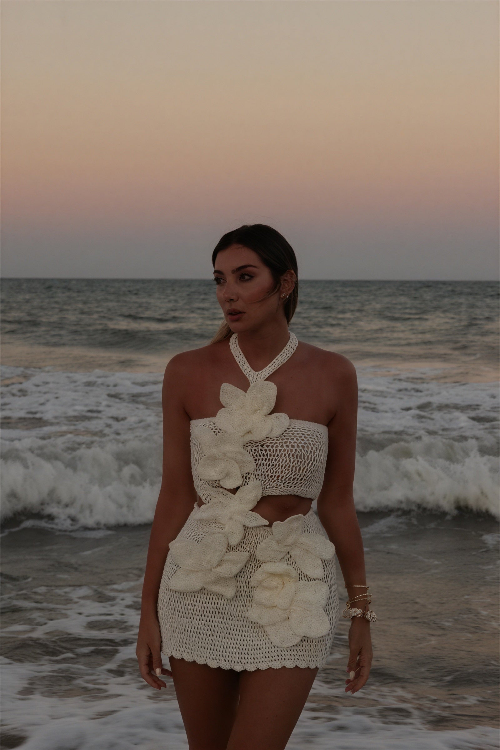 Women's Off-White Crochet Halter Floral Two-Piece Dress Set-81063-5a57fe7b-b090-4276-8daa-c67e29ddd8ec