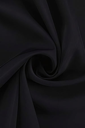 Women's Mini Dress – Plunging V-neck, Balloon Sleeves, Ruched Waist, Silk Blend, White/Black-81078-34d27237-3eb4-4543-8113-cad101871a18
