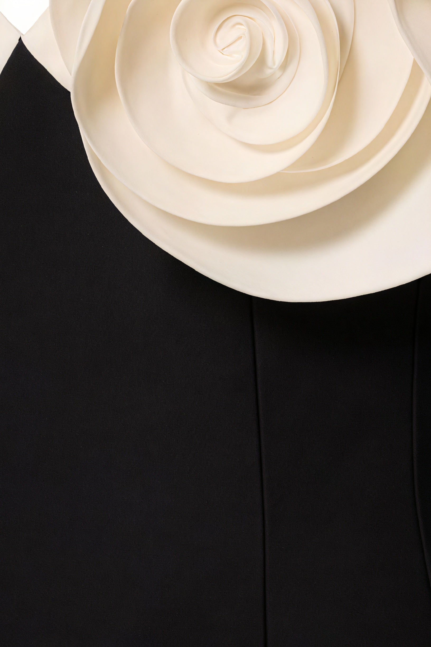 Women's Dress – Black Fitted, Sculptural Floral Embellishment, Modern Elegant-81080-2c0b37fe-854a-4cfc-aca5-7433ecd33cbb