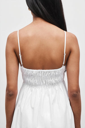 Women's White Cotton Maxi Dress – Square Neck, A-Line, Side Pockets-81099-26843658-3922-4d9f-ba7d-8bc6c5bed0e1