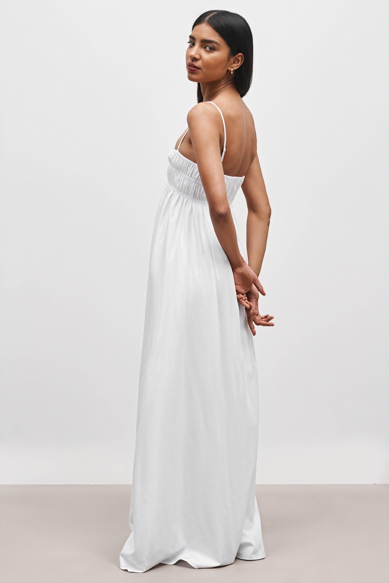 Women's White Cotton Maxi Dress – Square Neck, A-Line, Side Pockets-81099-933cca0d-ad69-4d04-bd07-11bdee84e2cb
