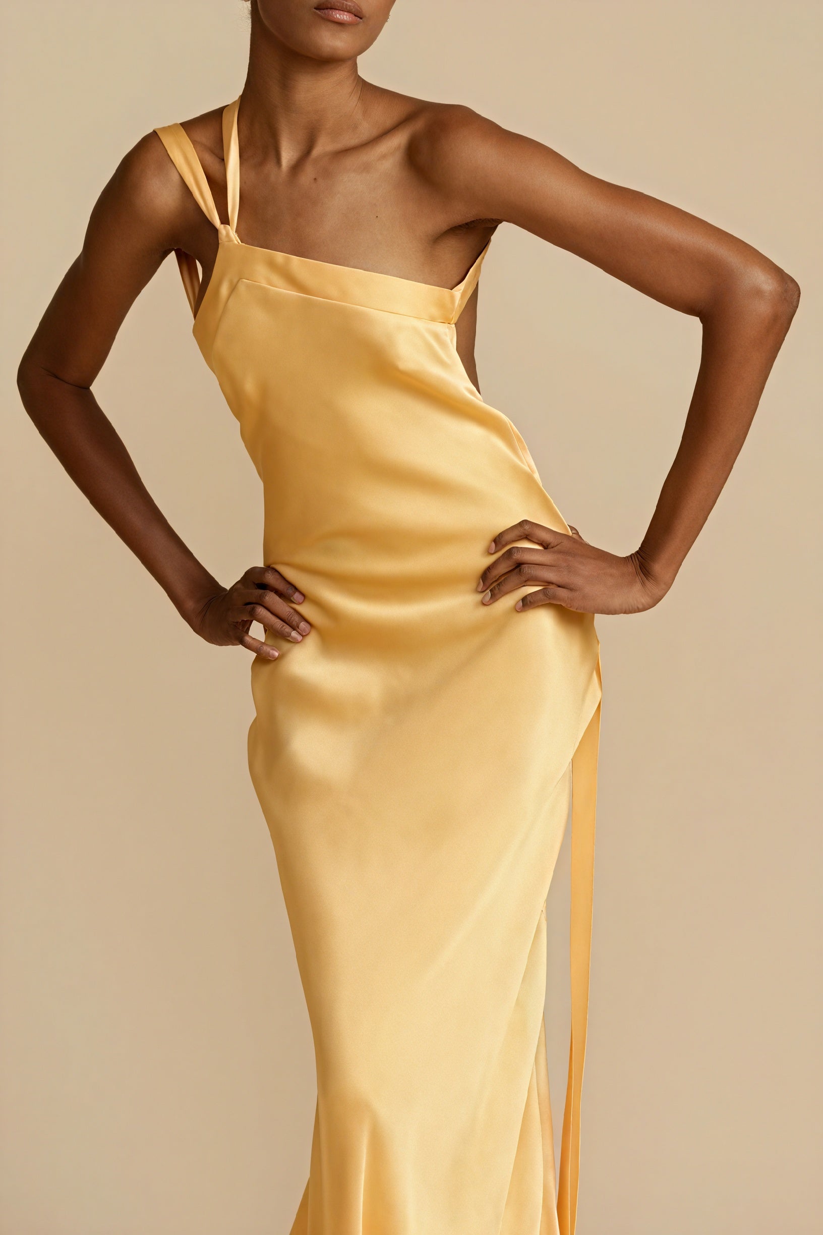 Women's One-Shoulder Satin Maxi Dress – Floor-Length, Side Slit, Evening Gown-81121-914bed10-4af8-4008-939d-6c9533cd67b2