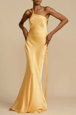 Women's One-Shoulder Satin Maxi Dress – Floor-Length, Side Slit, Evening Gown-81121-c3a700c8-49bb-4245-ac1b-d6cd2a47cdcf