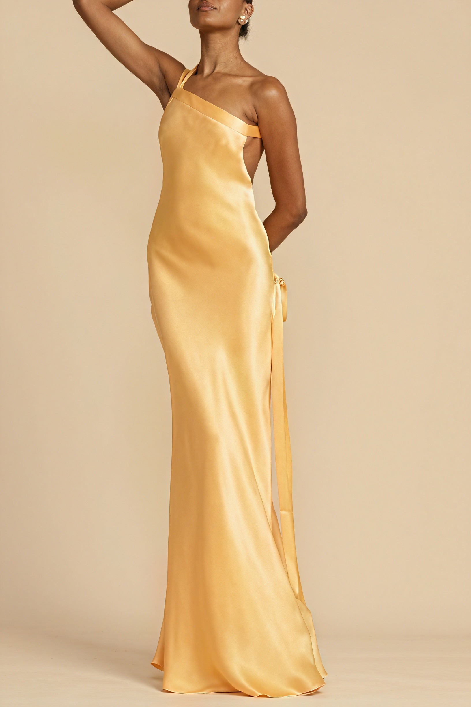 Women's One-Shoulder Satin Maxi Dress – Floor-Length, Side Slit, Evening Gown-81121-447e9d41-3413-4aed-956d-19024217a6fa