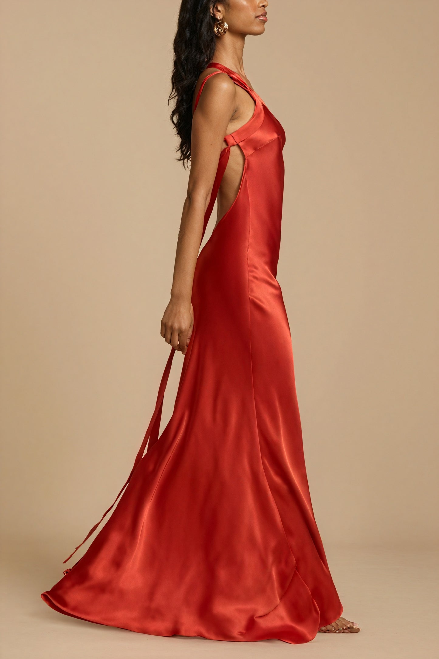 Women's One-Shoulder Satin Maxi Dress – Floor-Length, Side Slit, Evening Gown-81121-61a48323-f74d-4812-8830-9fda6b8e8de7