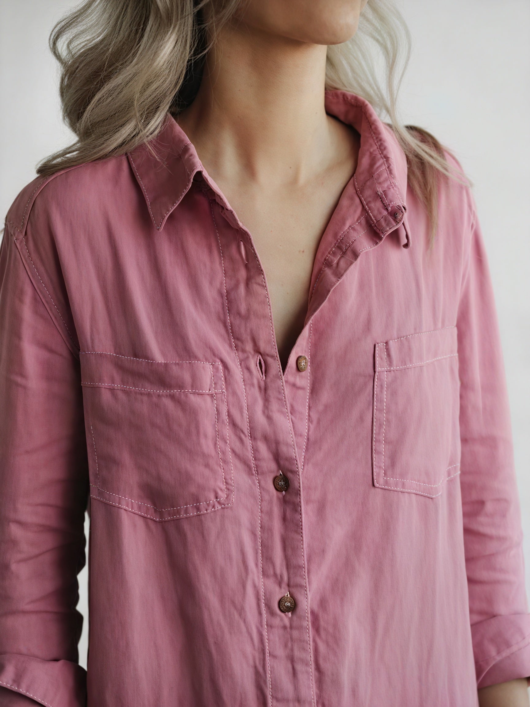 Women's Linen Blend Jumpsuit – Button-Down Collared Relaxed Fit, Teal Olive Rose-81162-5bb5f727-6aac-4cca-a9c5-21d9aee4c71c