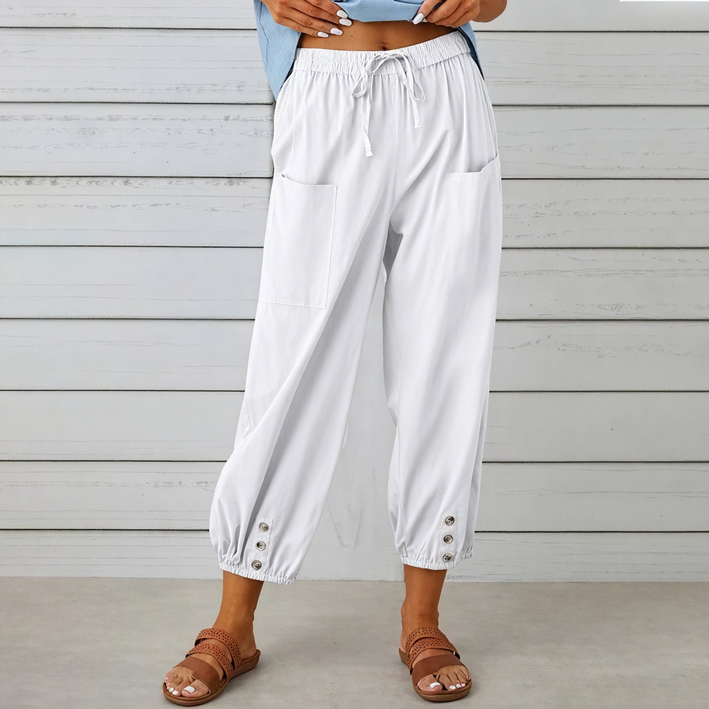 Women's Relaxed Cropped Pants with Drawstring Waist and Button Ankle-81182-ff60f657-758b-4524-a201-0b181e1d8b15