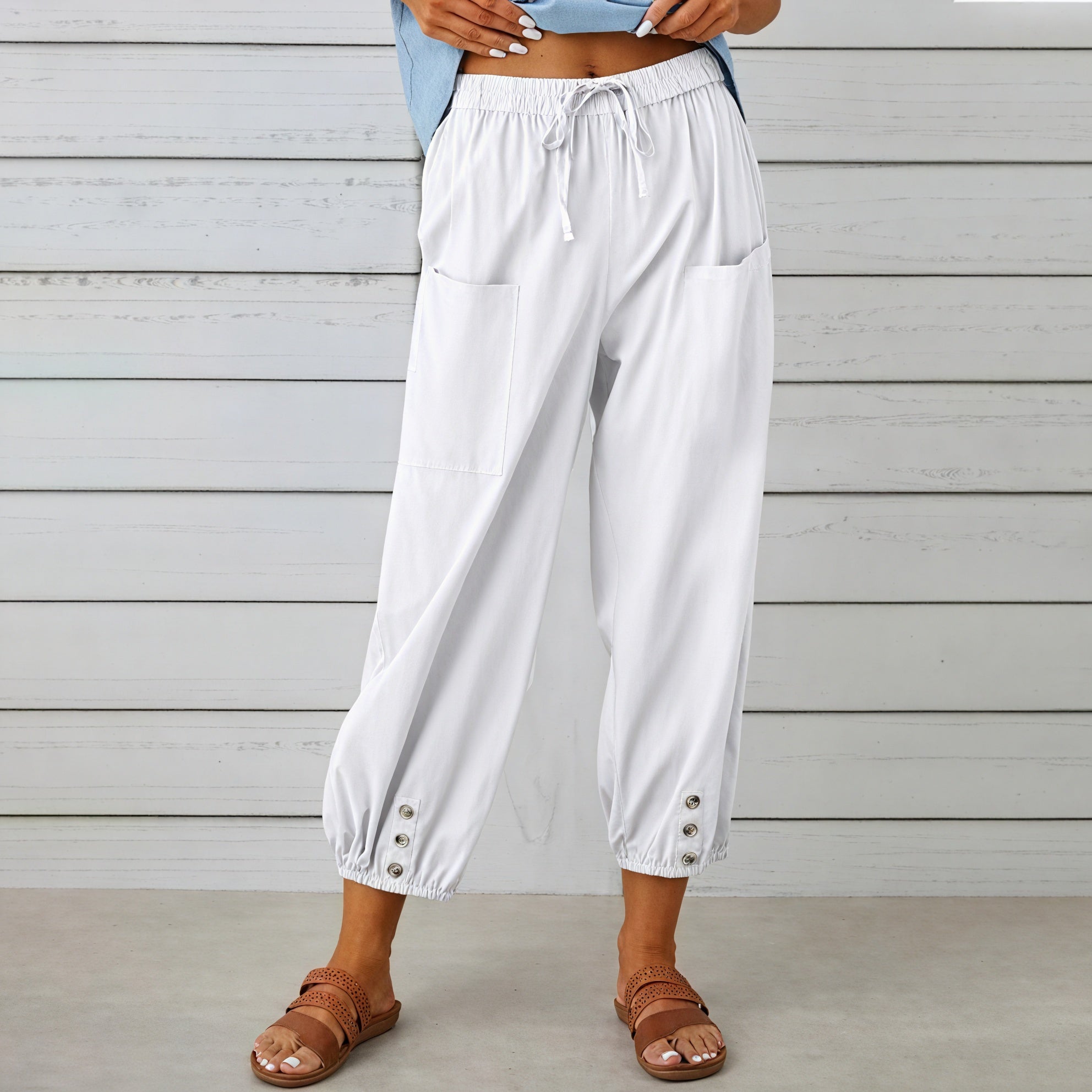 Women's Relaxed Cropped Pants with Drawstring Waist and Button Ankle-81182-ff60f657-758b-4524-a201-0b181e1d8b15