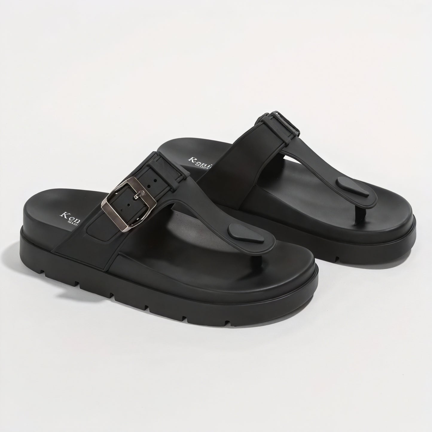 Women's Thong Sandals – Thick Contoured Sole, Adjustable Buckle, Molded Synthetic-82645-bd6193aa-712d-49b2-8717-44dd552cccdd