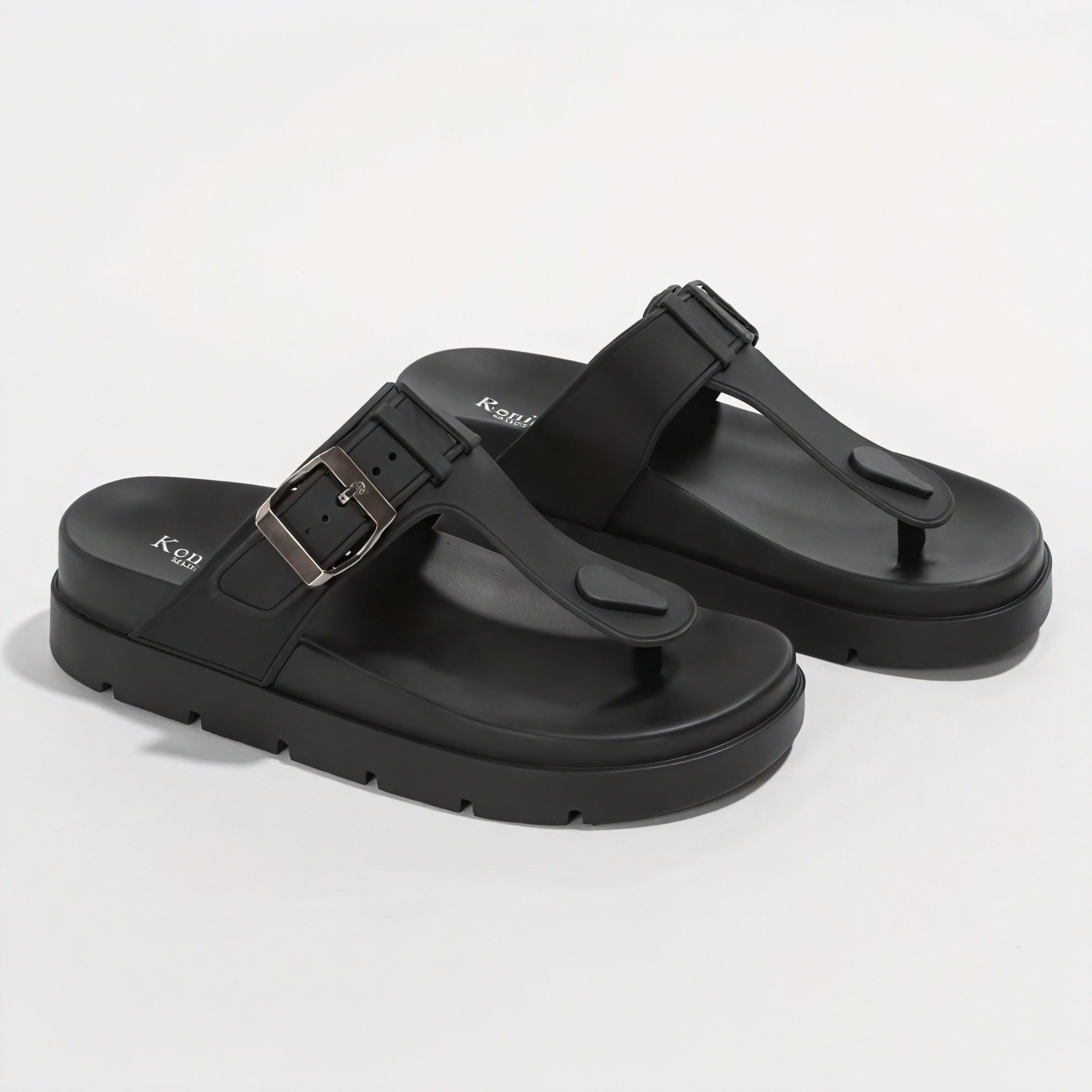 Women's Thong Sandals – Thick Contoured Sole, Adjustable Buckle, Molded Synthetic-82645-bd6193aa-712d-49b2-8717-44dd552cccdd