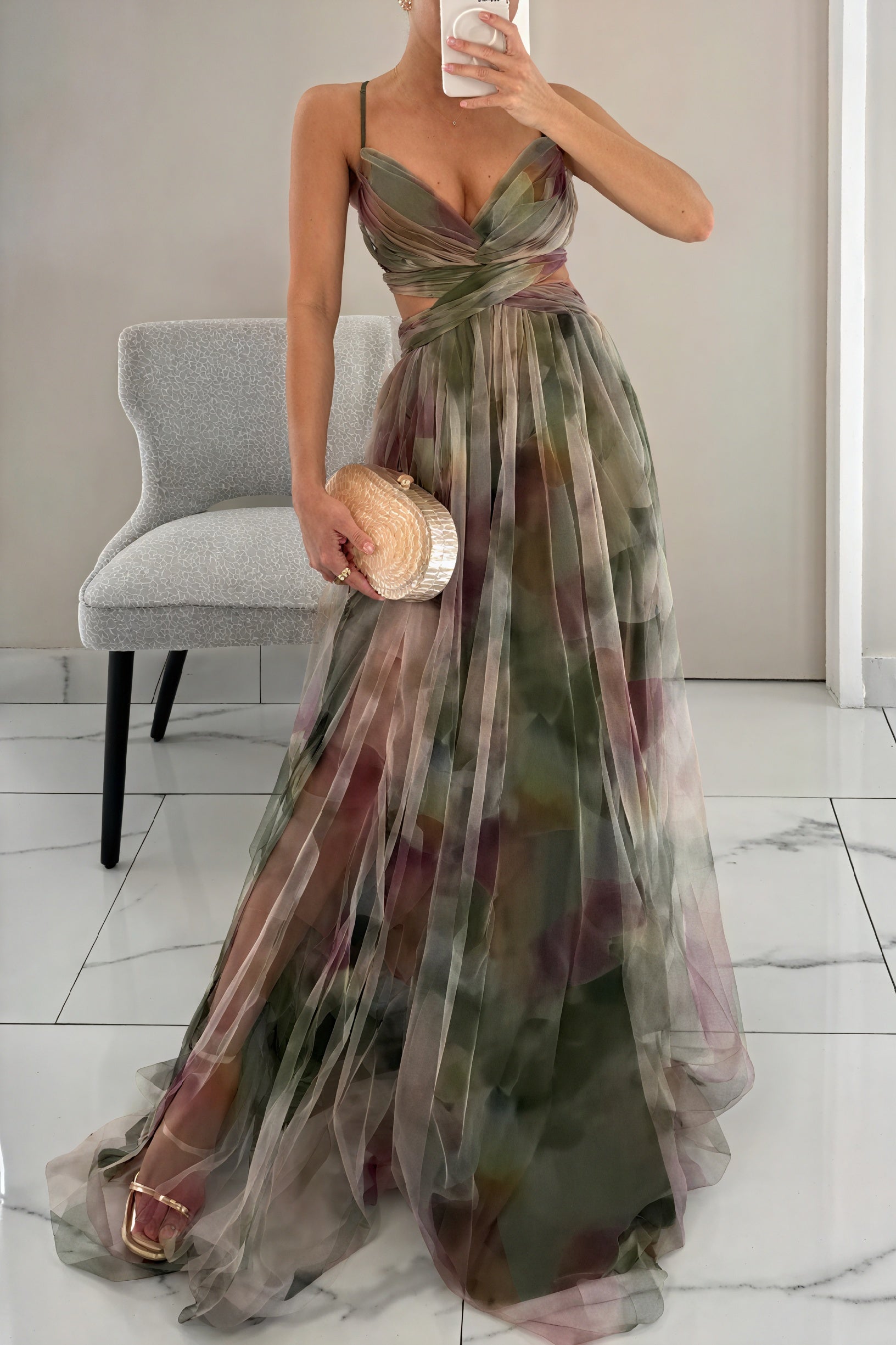 Women's Chiffon Maxi Dress – Watercolor Print, Floor-Length, Elegant-83162-aa3eed0d-2e8a-42de-baa9-f7b7089ae63c