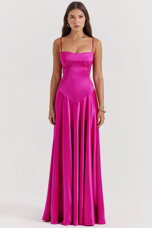 Women's A-Line Maxi Dress – Spaghetti Straps, Satin, Lace, Elegant, Sydney Wardrobe-83173-ed9b37f1-9efe-4ec5-afef-1d360440bbd9