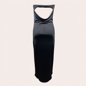 Women's Strapless Maxi Dress – Satin, Fitted Bodice, Floor-Length, Elegant-83174-365b0adb-20b4-4404-ad8f-6ed281336528