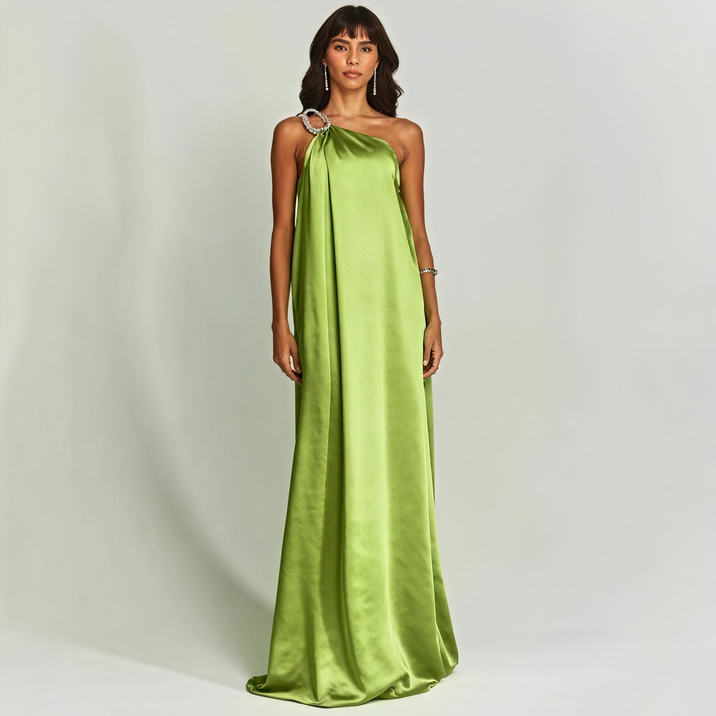 Women's Floor-Length One-Shoulder Gown – Coral Silk, Jeweled Embellishment, Column Silhouette, Sydney Wardrobe-83221-433c03db-e8bf-44a8-a087-ea71a9ec2ed1