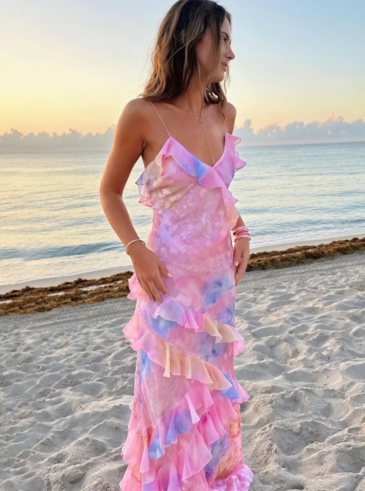 Women's Sleeveless Ruffle Dress – Spaghetti Strap Flowy Style-83280-0f6a5e42-c4ac-4076-ad01-9a638af67c1d