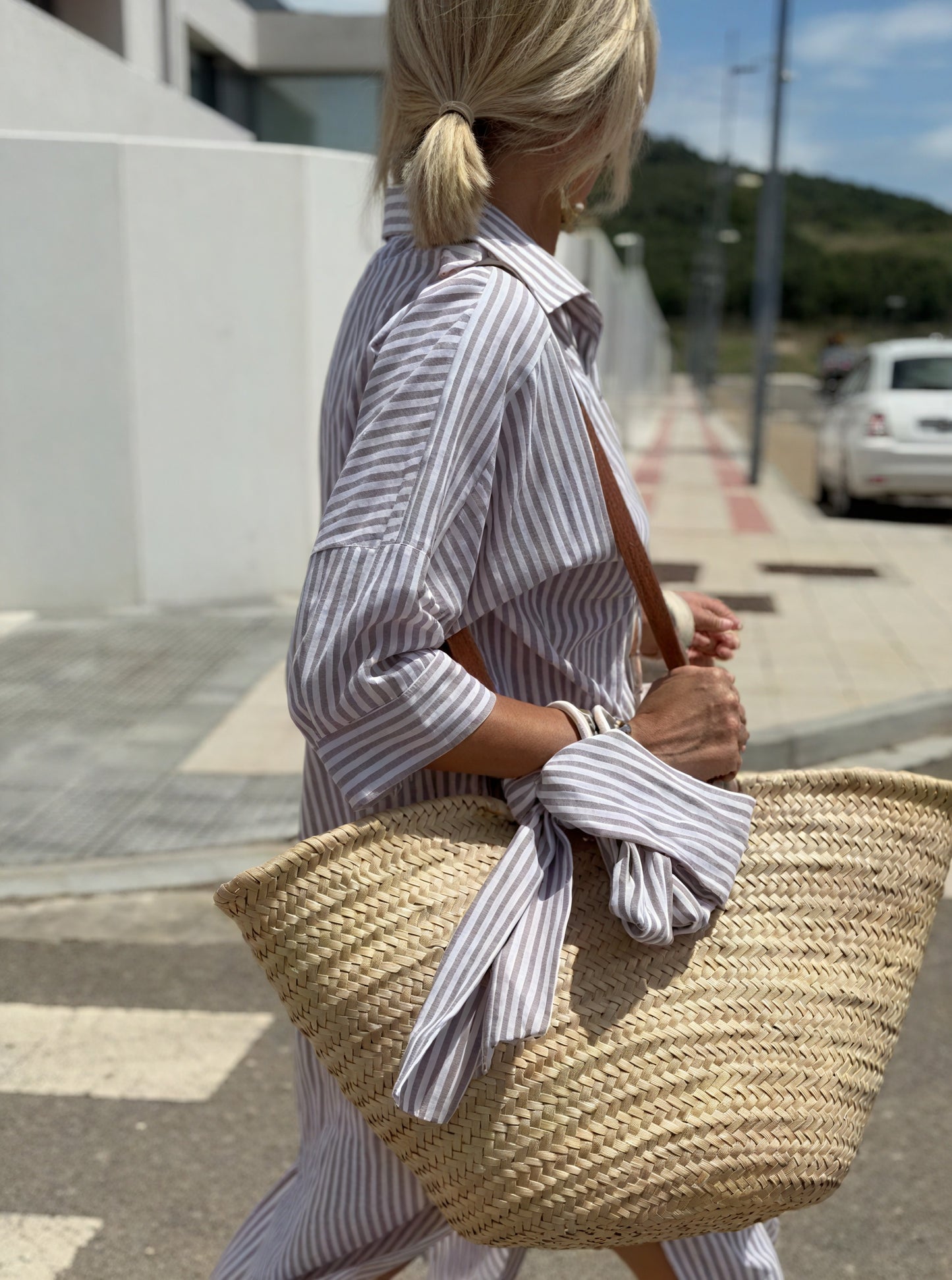 Women's Striped Long Sleeve Button-Down Shirt Dress – Relaxed Fit-83289-e9907d9a-6e11-4da4-ae03-19d1867d886a