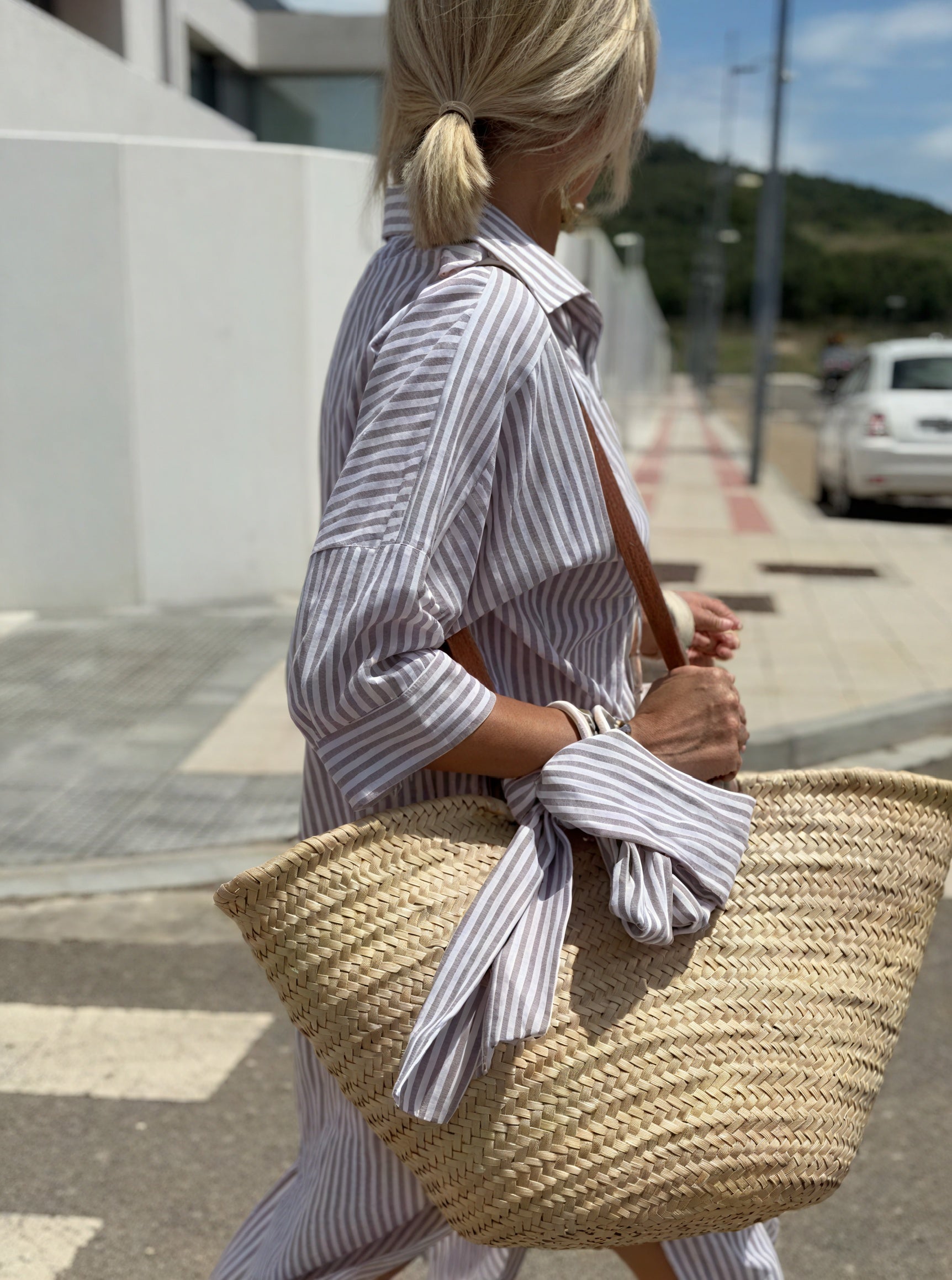 Women's Striped Long Sleeve Button-Down Shirt Dress – Relaxed Fit-83289-e9907d9a-6e11-4da4-ae03-19d1867d886a