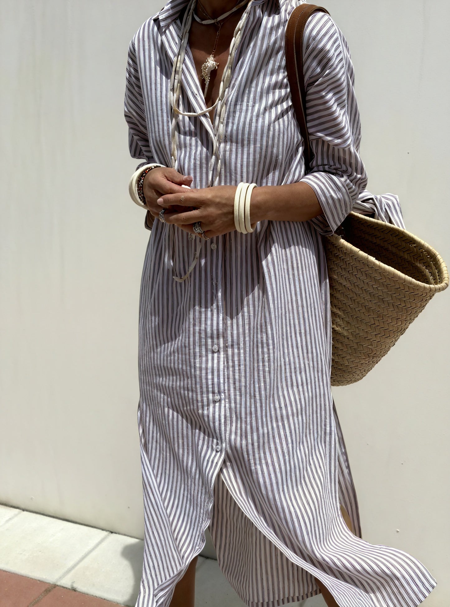 Women's Striped Long Sleeve Button-Down Shirt Dress – Relaxed Fit-83289-0eb35809-e1c5-4ff8-8d64-e6bb8aee067c
