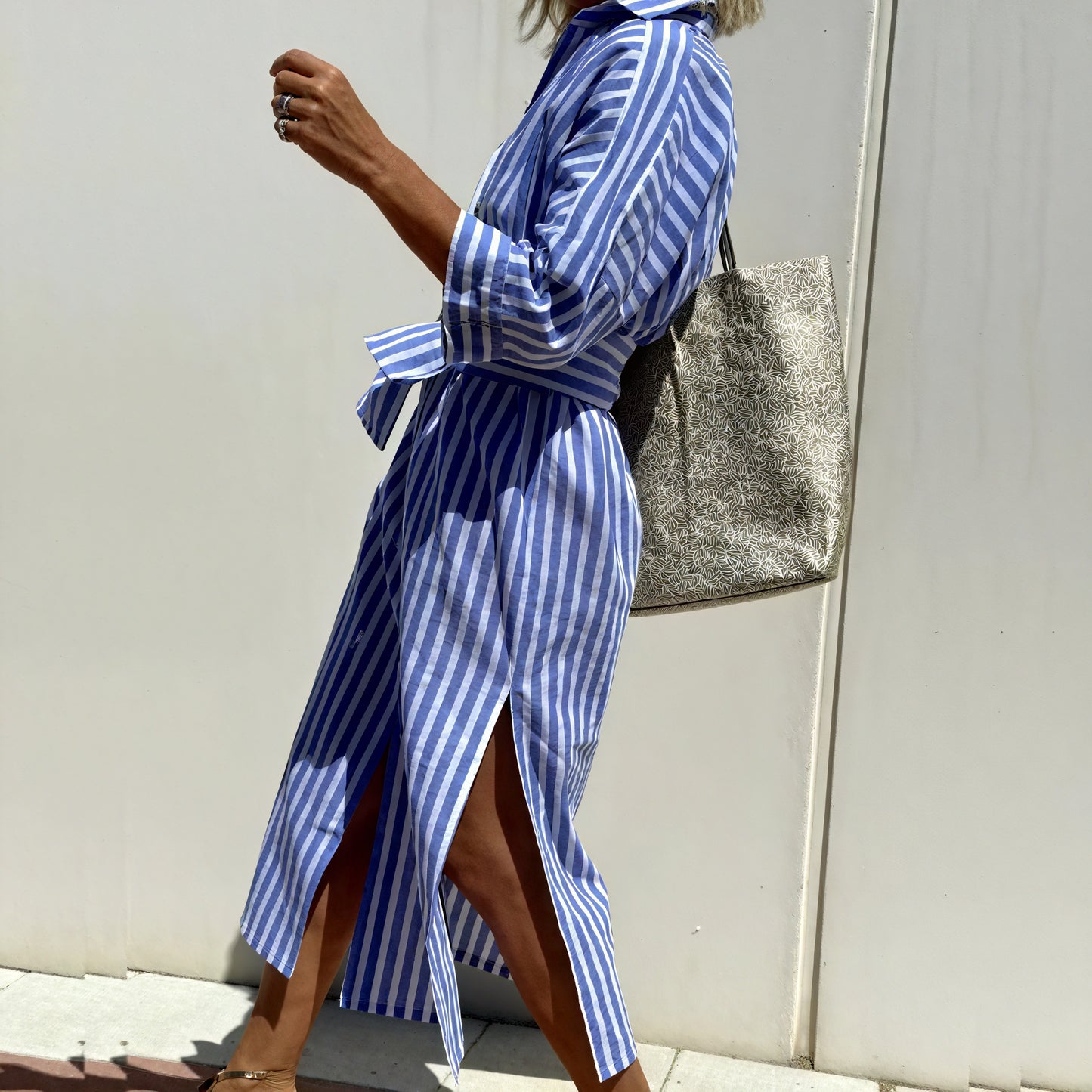 Women's Striped Long Sleeve Button-Down Shirt Dress – Relaxed Fit-83289-3a78d0f4-52e4-4320-94d2-5086707b654f
