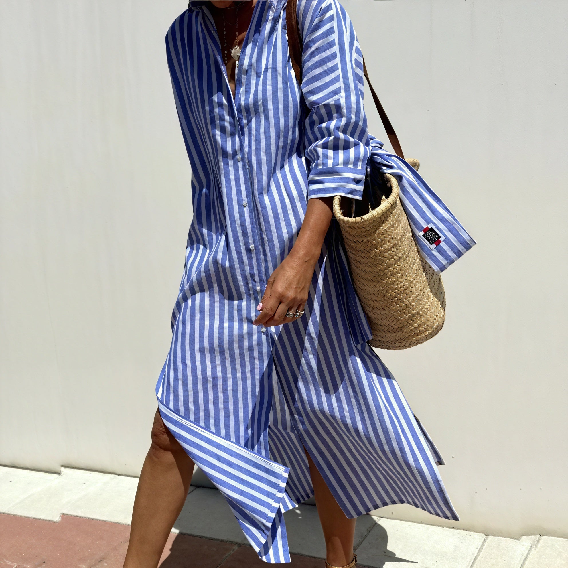 Women's Striped Long Sleeve Button-Down Shirt Dress – Relaxed Fit-83289-45db1d8f-4480-43ae-8232-269ca3226192