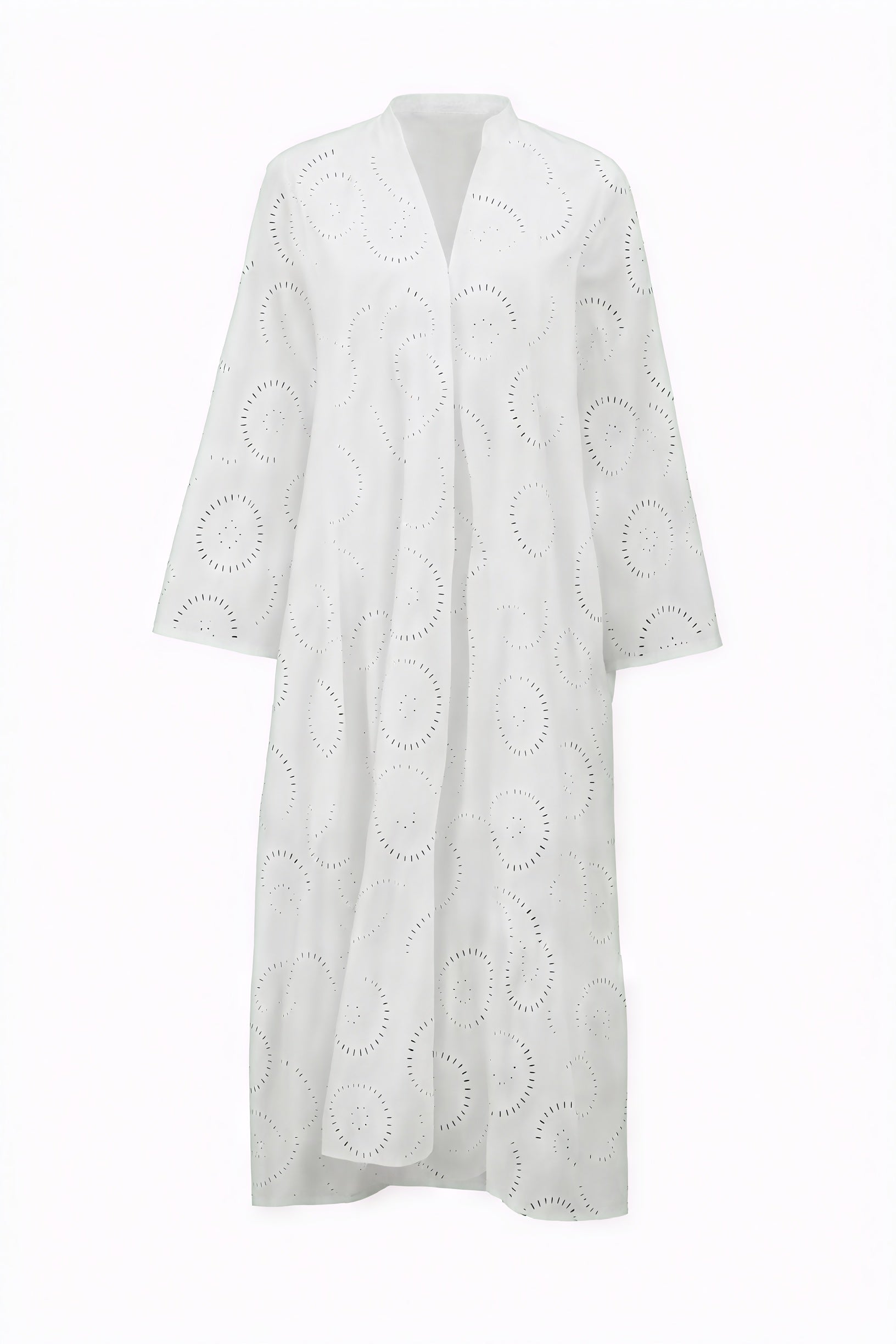 Women's Eyelet V-Neck Button-Down Dress with 3/4 Sleeves – Summer Style-83323-d901f975-ff45-46e9-a7af-5162386a80c7