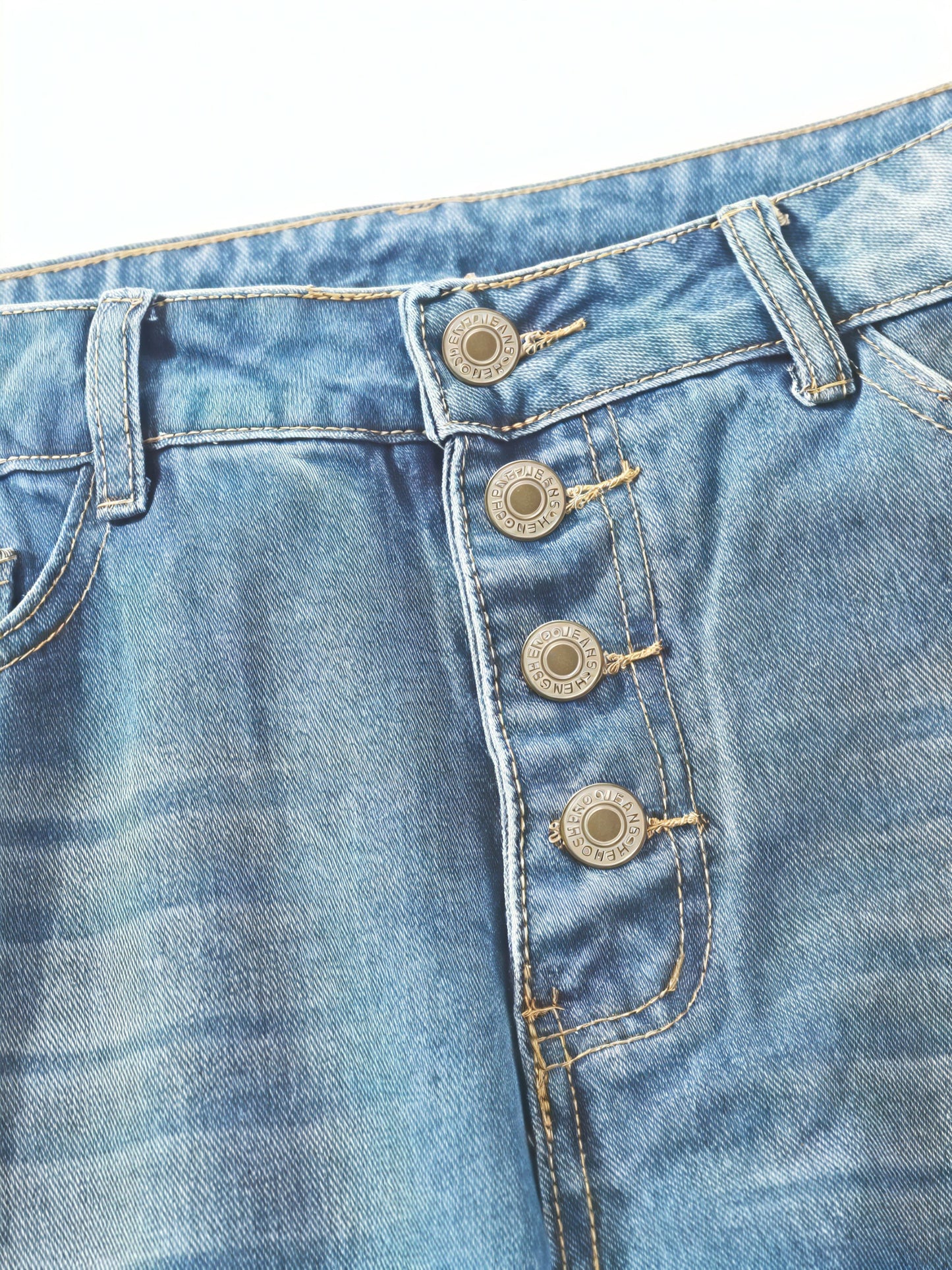Women's Light Blue Loose Fit Jeans – Cuffed Hem, Button Fly Denim-83359-0a2cbd67-8001-4f29-bb0f-8d7acf748bd6
