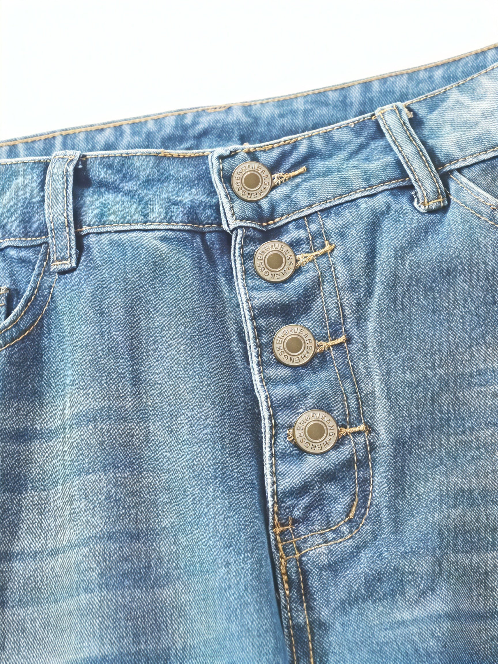 Women's Light Blue Loose Fit Jeans – Cuffed Hem, Button Fly Denim-83359-0a2cbd67-8001-4f29-bb0f-8d7acf748bd6