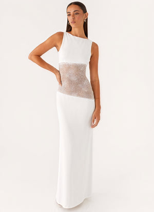 Women's Sleeveless Maxi Dress – Unique Lace Panel, Elegant Evening Wear-83478-65a381ee-310d-48de-8ec6-49a8ec170033