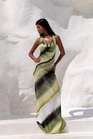 Women's Maxi Dress – Sleeveless Tie-Dye, Draped Neckline, Flowing Bohemian Style-83479-1f95f47e-dd2e-452a-a880-7958e55035f6