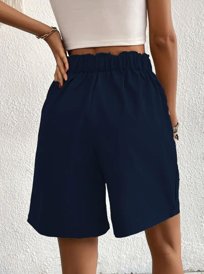 Women's Shorts – High-Waisted, Pleated Front, Functional Pockets, Versatile Style-82558-8369a4ca-1d25-4307-b8d2-4fe877935813