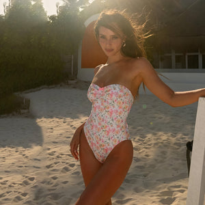Women's One-Piece Swimsuit – Strapless Floral Print-83766-e157e1fb-3f52-4249-9c06-4bef5629f905