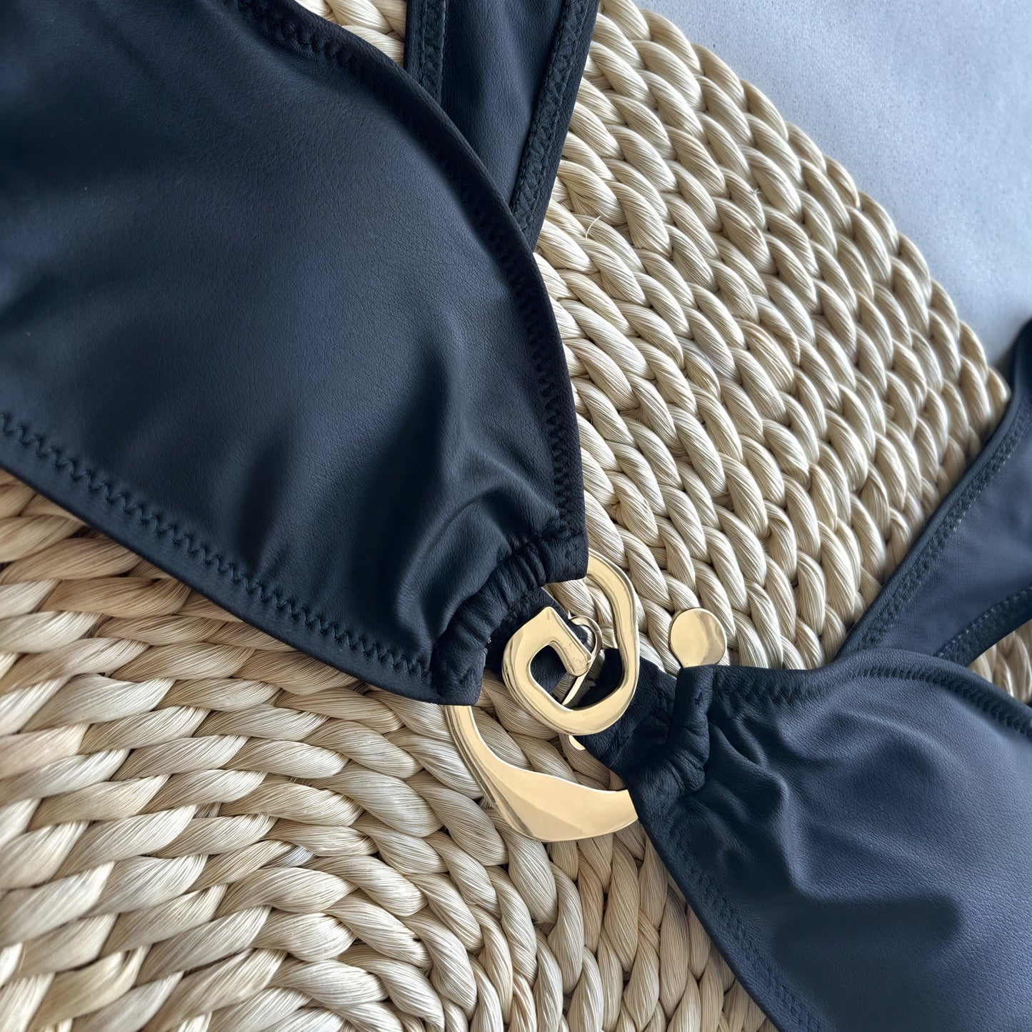 Women's Black One-Piece Swimsuit – Decorative Hardware Detail, Classic Style-83767-a0faa122-5d0f-4e01-94d7-77b101bc654d