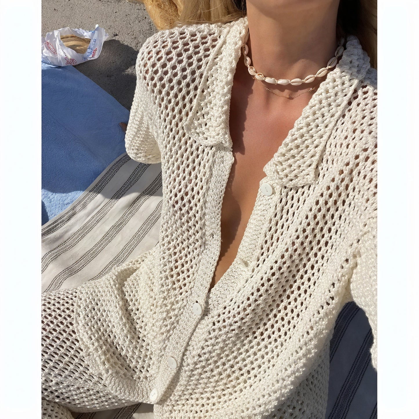 Women's Knit Two-Piece Loungewear Set – Button-Down Shirt & Pants-83778-83cb4908-d391-456d-8eb5-136860de3d25