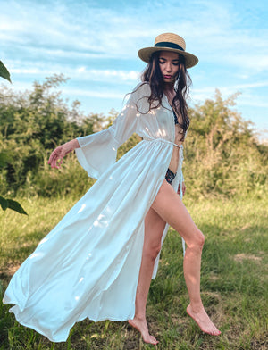 Women's Flowing Maxi Dress – Long Sleeve, V-Neck, Tie Waist-83779-821f39a8-0685-430b-9c39-ebb97ae52920