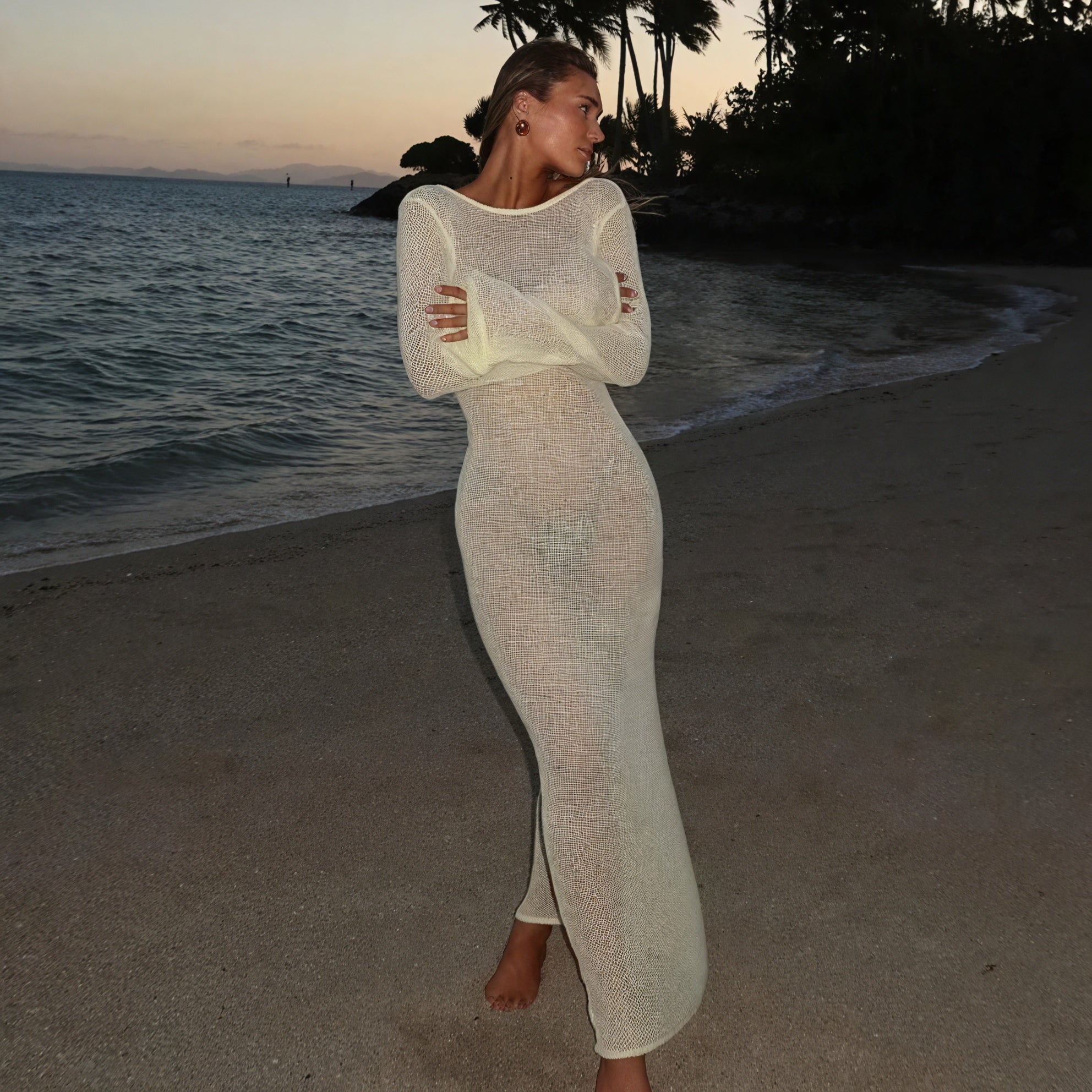 Women's Sheer Knit Maxi Dress – Long Sleeve, Lightweight Beach Cover-Up-83806-9b4a14d6-e950-4130-9407-6f6710ad7109