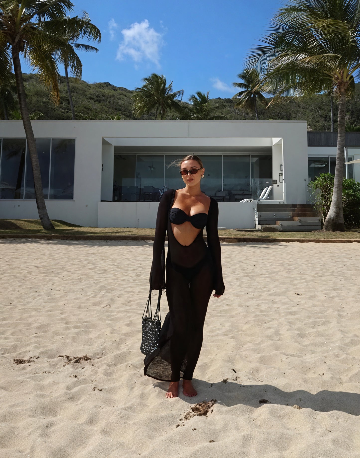 Women's Sheer Knit Maxi Dress – Long Sleeve, Lightweight Beach Cover-Up-83806-8d094a8b-3067-4ab1-a672-fe405129eca1